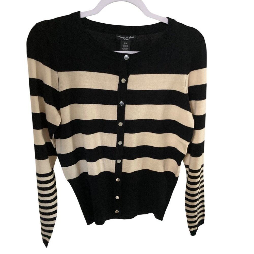 Audrey and Grace Womens Cardigan Sweater Long Sleeve P/M NWT